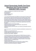 Actual Gynecologic Health Care Exam&NewLine;Questions And Correct Answers&NewLine;2026&sol;2027&lpar;100&percnt; Correct&rpar;