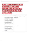 RN COMPREHENSIVE PREDICTOR 2026 FORM A QUESTIONS AND ANSWERS ALL UPDATED