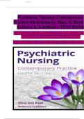 Full Test Bank For Psychiatric Nursing&colon; Contemporary Practice Eighth North American Edition By Mary Ann Boyd&comma; Rebecca Ann Luebbert All Chapters 1-43 &vert; Verified And Detailed Answers &vert; With Answer Key
