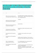 ACUTE CARE NURSE PRACTITIONER II QUESTIONS AND ANSWERS UPDATED 2026-2027