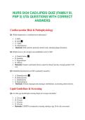 NURS 5434 CAD&sol;LIPIDS QUIZ &lpar;FAMILY III&comma; FNP 3&rpar; UTA QUESTIONS WITH CORRECT ANSWERS
