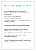 NUR 302 Exam 1 Questions and answers 