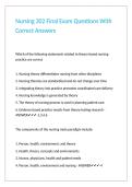 Nursing 302 Final Exam Questions With Correct Answers