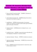 Colorado Life Insurance Detailed Exam &NewLine;Practice Questions with Expert Graded A&plus; &NewLine;Answers &vert; Latest Edition 