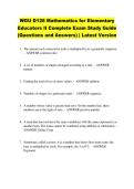 WGU D126 Mathematics for Elementary &NewLine;Educators II Complete Exam Study Guide &NewLine;&lpar;Questions and Answers&rpar; &vert; Latest Version 