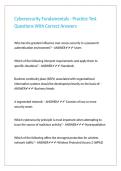 Cybersecurity Fundamentals - Practice Test Questions With Correct Answers