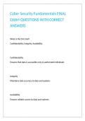 Cyber Security Fundamentals FINAL EXAM QUESTIONS WITH CORRECT ANSWERS 
