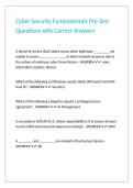 Cyber Security Fundamentals Pre-Test Questions with Correct Answers&period;