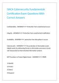 iSACA Cybersecurity Fundamentals Certification Exam Questions With Correct Answers 