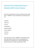Cybersecurity Fundamentals Exam 1 Questions With Correct Answers&period;