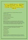 SCI 225 PATHOPHYSIOLOGY MIDTERM &NewLine;EXAM300 QUESTIONS AND CORRECT &NewLine;ANSWERS WITH RATIONALES&vert; LATEST &NewLine;UPDATE