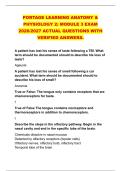 PORTAGE LEARNING ANATOMY & &NewLine;PHYSIOLOGY 2&colon; MODULE 3 EXAM &NewLine;2026&sol;2027 ACTUAL QUESTIONS WITH &NewLine;VERIFIED ANSWERS&period; 