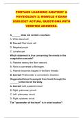 PORTAGE LEARNING ANATOMY & &NewLine;PHYSIOLOGY 2&colon; MODULE 4 EXAM &NewLine;2026&sol;2027 ACTUAL QUESTIONS WITH &NewLine;VERIFIED ANSWERS&period; 
