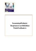 Neonatal & Pediatric Respiratory Care &lpar;5th Edition&rpar; &ndash; Walsh &ndash; Test Bank for Exam Preparation and Clinical Review&NewLine;