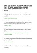 BNSF CONDUCTOR FINAL EXAM &NewLine;CERTIFICATION TEST PAPER 2026 COMPLETE &NewLine;SOLUTIONS GRADED A PLUS