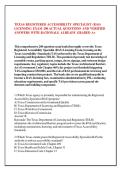 TEXAS REGISTERED ACCESSIBILITY SPECIALIST &lpar;RAS&rpar; &NewLine;LICENSING EXAM 200 ACTUAL QUESTIONS AND VERIFIED &NewLine;ANSWERS WITH RATIONALE ALREADY GRADED A&plus; 