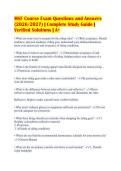 MSF Course Exam Questions and Answers&NewLine;&lpar;2026&sol;2027&rpar; &vert; Complete Study Guide &vert;&NewLine;Verified Solutions &vert; A&plus;