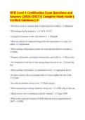 RVTI Level 1 Certification Exam Questions and&NewLine;Answers &lpar;2026&sol;2027&rpar; &vert; Complete Study Guide &vert;&NewLine;Verified Solutions &vert; A&plus;