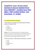 CompTIA A&plus; Core 1 & Core 2 Exam Questions & Answers Updated Actual Exam 2026&sol;2027 