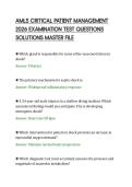 AMLS CRITICAL PATIENT MANAGEMENT&NewLine;2026 EXAMINATION TEST QUESTIONS&NewLine;SOLUTIONS MASTER FILE