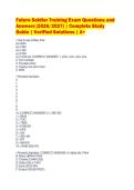 Future Soldier Training Exam Questions and&NewLine;Answers &lpar;2026&sol;2027&rpar; &vert; Complete Study&NewLine;Guide &vert; Verified Solutions &vert; A&plus;