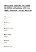 ANATOMY OF OROFACIAL STRUCTURES&NewLine;9TH EDITION ACTUAL EXAM PAPER 2026&NewLine;QUESTIONS WITH SOLUTIONS GRADED A&plus;