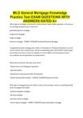 MLO General Mortgage Knowledge Practice Test EXAM QUESTIONS WITH ANSWERS RATED A&plus;