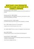 MORTGAGE LOAN ORIGINATOR ACTIVITIES EXAM QUESTIONS WITH CORRECT ANSWERS&period;