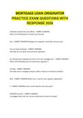 MORTGAGE LOAN ORIGINATOR PRACTICE EXAM QUESTIONS WITH RESPONSE 2026&period;