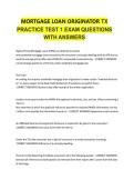 MORTGAGE LOAN ORIGINATOR TX PRACTICE TEST 1 EXAM QUESTIONS WITH ANSWERS