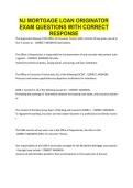 NJ MORTGAGE LOAN ORIGINATOR EXAM QUESTIONS WITH CORRECT RESPONSE