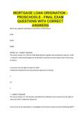 MORTGAGE LOAN ORIGINATION - PROSCHOOLS - FINAL EXAM QUESTIONS WITH CORRECT ANSWERS&period;pdf&NewLine;&NewLine;