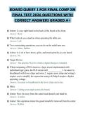 BOARD QUERY 1 FOR FINAL COMP XM&NewLine;FINAL TEST 2026 QUESTIONS WITH&NewLine;CORRECT ANSWERS GRADED A&plus;