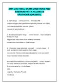 NUR 280 Final Exam &ndash; Passed Questions & Answers with Rationales&NewLine;&NewLine;