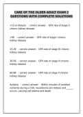 Care of the Older Adult Exam 2 &ndash; Complete Solutions & Nursing Study Guide&NewLine;&NewLine;