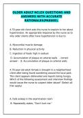 Older Adult NCLEX Questions &ndash; Passed Answers with Accurate Rationales&NewLine;&NewLine;