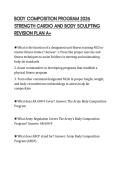 BODY COMPOSITION PROGRAM 2026 &NewLine;STRENGTH CARDIO AND BODY SCULPTING &NewLine;REVISION PLAN A&plus; 