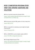 BODY COMPOSITION PROGRAM STUDY &NewLine;SHEET 2026 UPDATED QUESTIONS AND &NewLine;SOLUTIONS