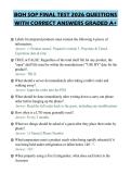 BOH SOP FINAL TEST 2026 QUESTIONS&NewLine;WITH CORRECT ANSWERS GRADED A&plus;