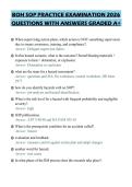 BOH SOP PRACTICE EXAMINATION 2026&NewLine;QUESTIONS WITH ANSWERS GRADED A&plus;