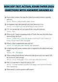BOH SOP TEST ACTUAL EXAM PAPER 2026&NewLine;QUESTIONS WITH ANSWERS GRADED A&plus;