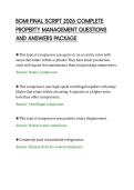 BOMI FINAL SCRIPT 2026 COMPLETE &NewLine;PROPERTY MANAGEMENT QUESTIONS &NewLine;AND ANSWERS PACKAGE 