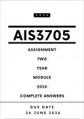 AIS3705 Assignment 2 Answers - Year Module &comma; 2026 &vert; Due Date 26 June 2026