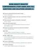 BONE DENSITY REGISTRY&NewLine;COMPREHENSIVE STUDY GUIDE 2026 FULL&NewLine;QUESTIONS AND SOLUTIONS GRADED A&plus;