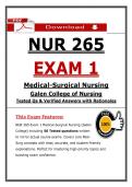  NUR 265 Exam 1 &ndash; Galen Medical-Surgical Nursing &ndash; &lpar;2026&sol;2027&rpar; Actual Questions & Answers&comma; 100&percnt; Guarantee Pass