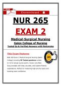 Galen NUR 265 Exam 2 &ndash; Medical-Surgical Nursing &ndash; &lpar;2026&sol;2027&rpar;  Actual Questions & Answers&comma; 100&percnt; Guarantee Pass