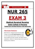 NUR 265 Exam 3 &ndash;  Medical-Surgical Nursing &ndash; &lpar;2026&sol;2027&rpar; Galen Actual Questions & Answers&comma; 100&percnt; Guarantee Pass
