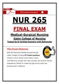  NUR 265 Final Exam &ndash; Galen Medical-Surgical Nursing &ndash; &lpar;2026&sol;207&rpar; Actual Questions & Answers &comma; 100&percnt; Guarantee Pass