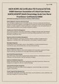 AACN ACNPC-AG Certification PSI Proctored ACTUAL EXAM American Association of Critical-Care Nurses &lpar;AACN&rpar; AGACNP &lpar;Adult-Gerontology Acute Care Nurse Practitioner Certification&rpar; EXAM