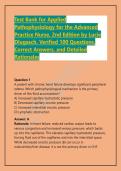 Test Bank for Applied Pathophysiology for the Advanced Practice Nurse&comma; 2nd Edition by Lucie Dlugasch&period; Verified 100 Questions&comma; Correct Answers&comma; and Detailed Rationales